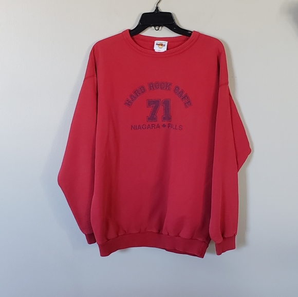 Hard Rock Cafe Niagra Falls Red Sweatshirt Size Medium - Picture 1 of 7